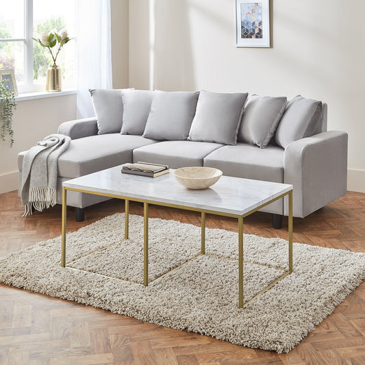 Jay coffee table - marble effect and gold - Laura James