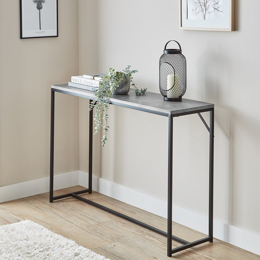 Jay console table - concrete effect and black - Laura James