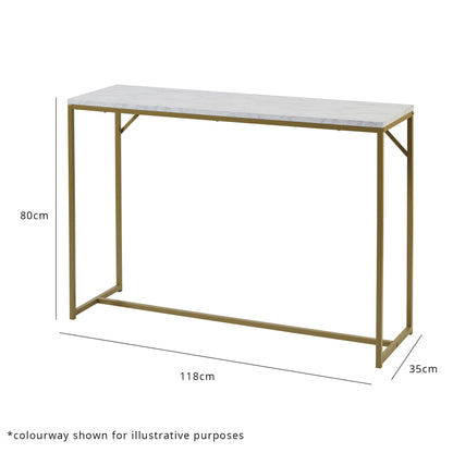 Jay console table - marble effect and chrome