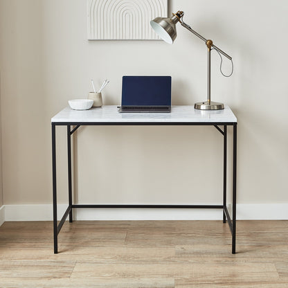 Jay desk - marble effect and black - Laura James