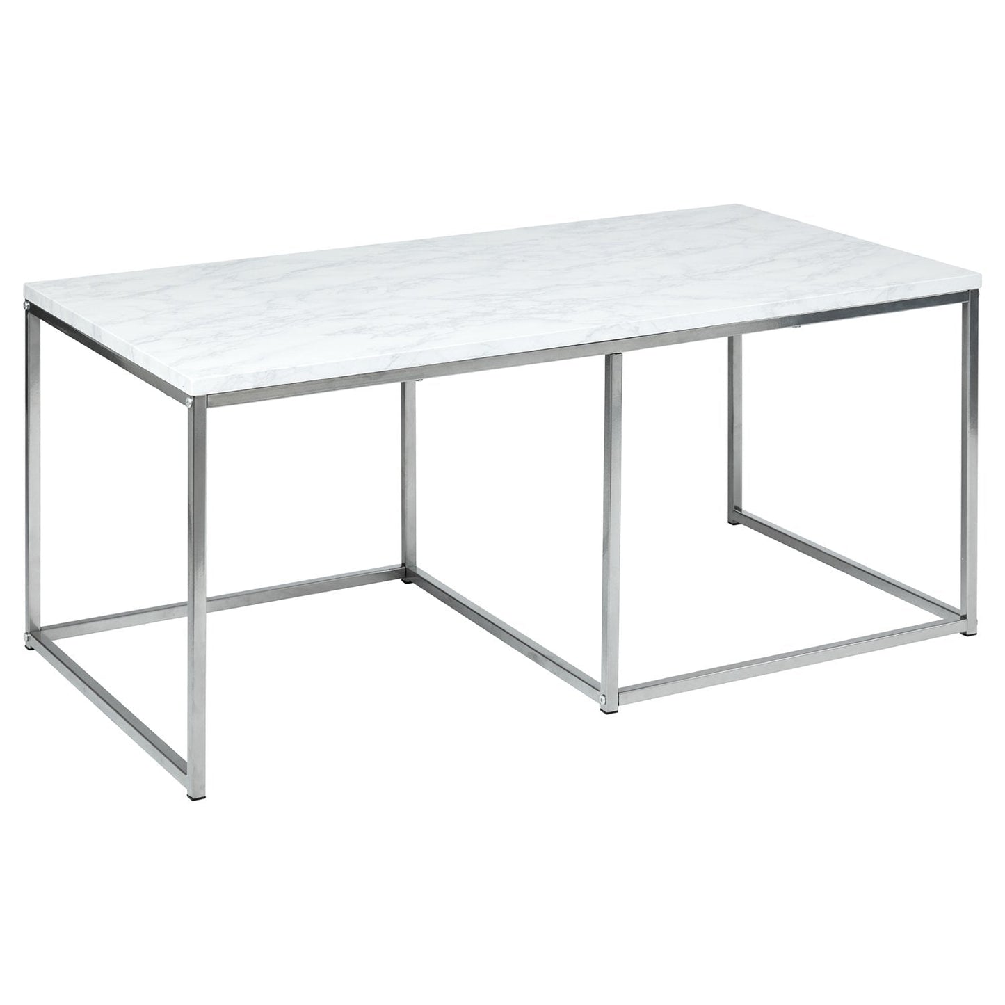 Jay Coffee Table - Marble effect and chrome - Laura James