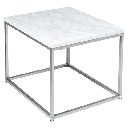 Jay coffee table and side tables - marble effect and chrome - Laura James
