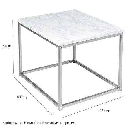 Jay side table - marble effect and gold - Laura James