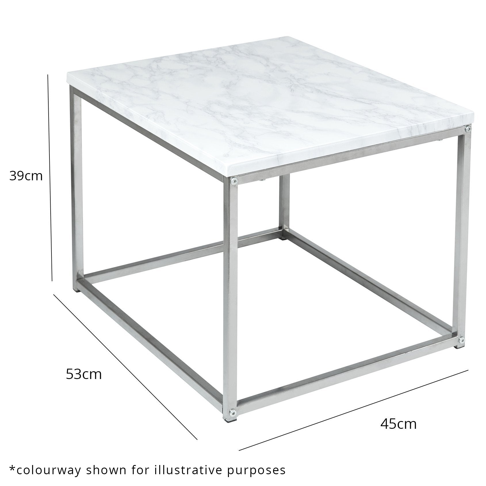 Jay side table - marble effect and black - Laura James