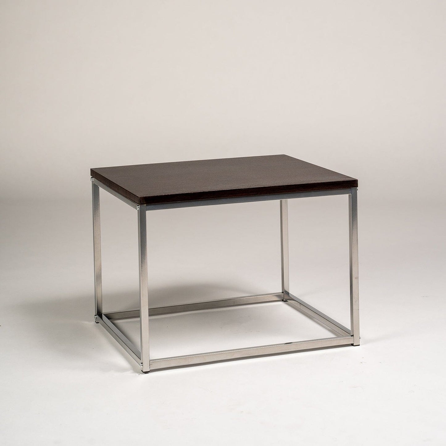 Jay side table - walnut effect and chrome