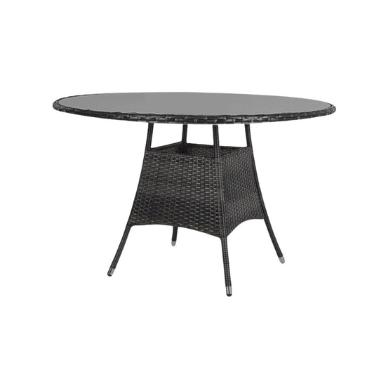 Kemble 8 Seat Table Clear Glass Top Black