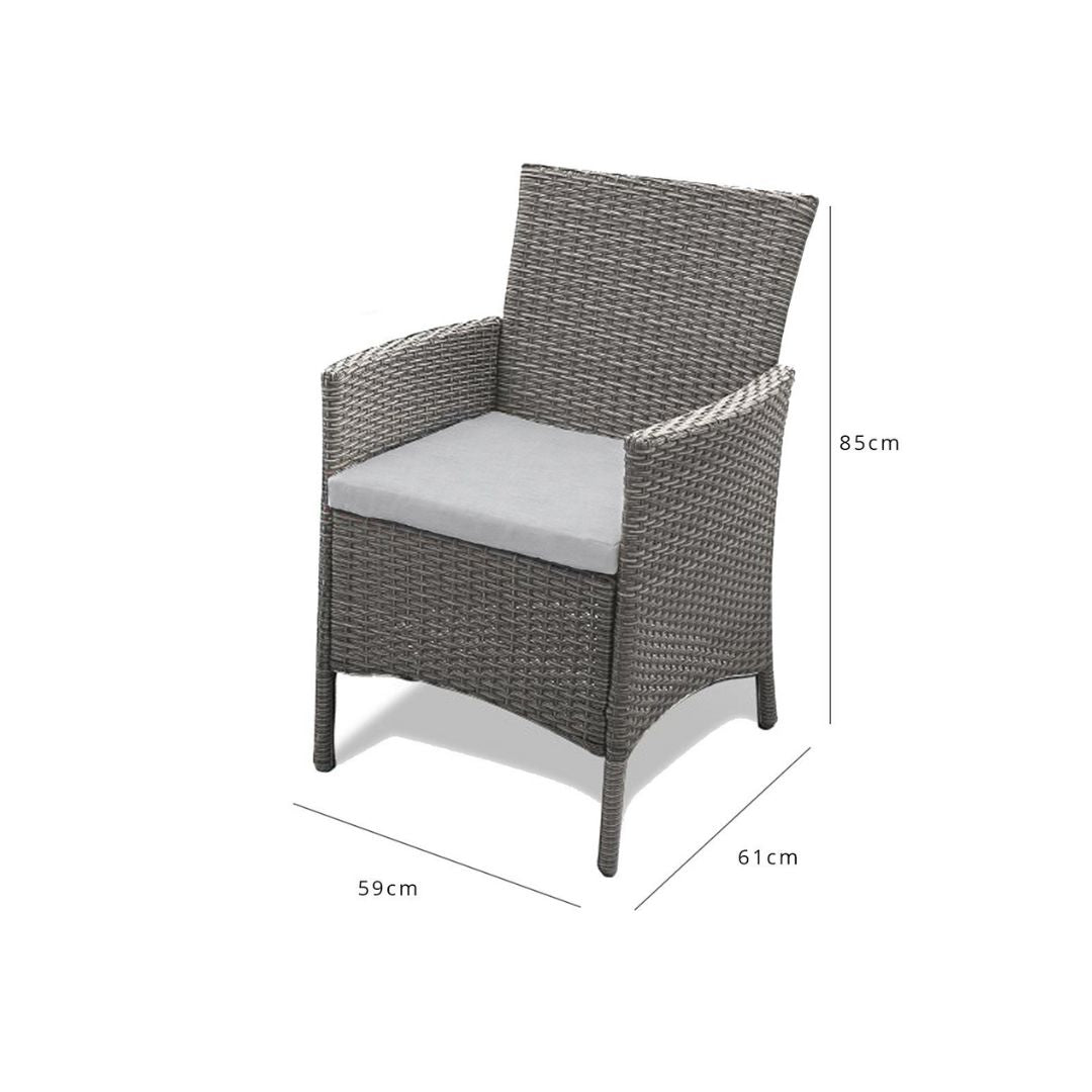 Outdoor Dining Chairs - Set Of 2 - Grey Rattan
