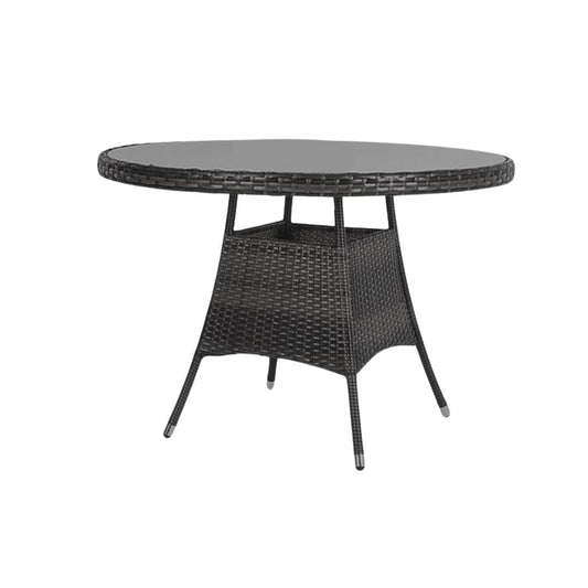 Kemble 4 Seater Outdoor Round Dining Table - Black