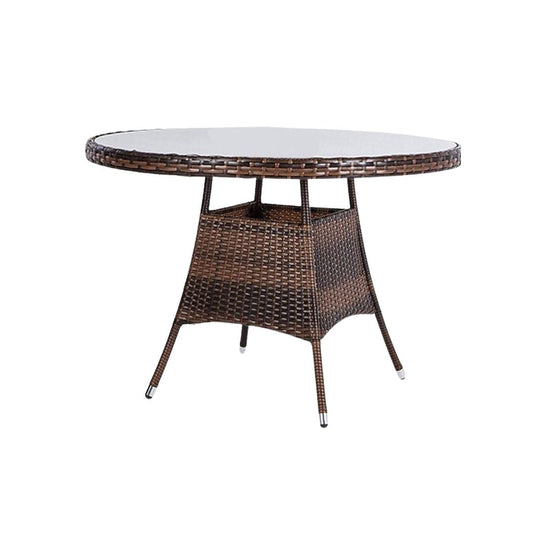 Kemble 4 Seater Outdoor Round Dining Table - Brown
