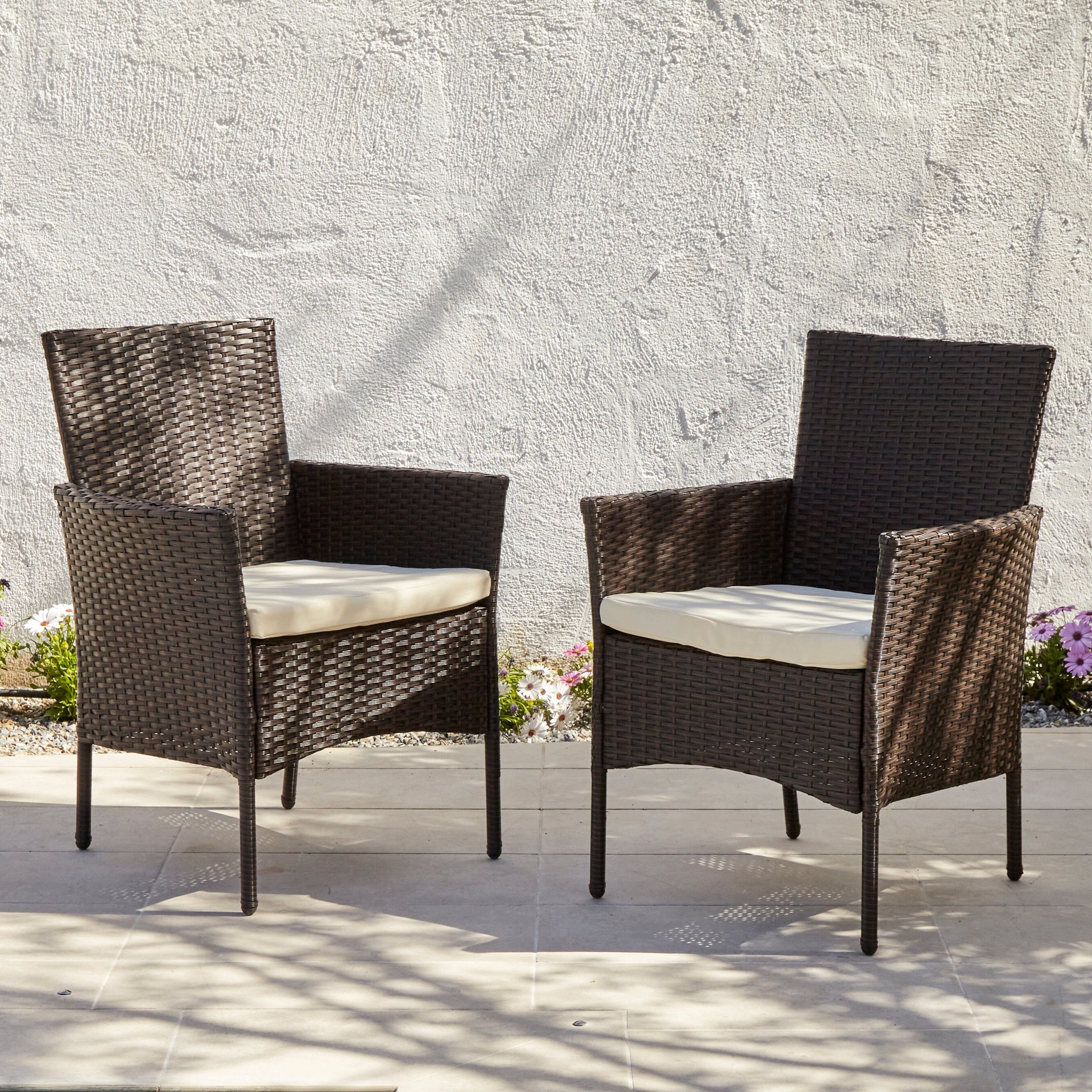 Outdoor Dining Chairs - Set Of 2 - Brown Rattan – Laura James Ireland