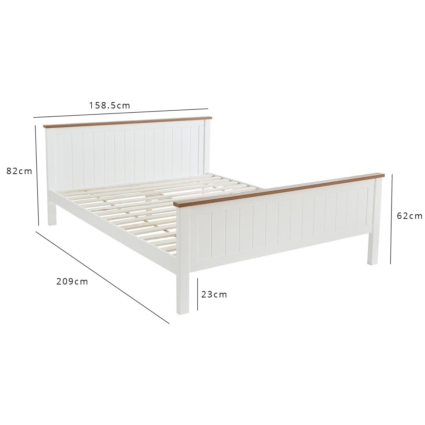 Leah Wooden King Size Bed Frame - White