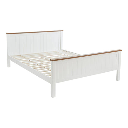 White wooden king size bed - Laura James