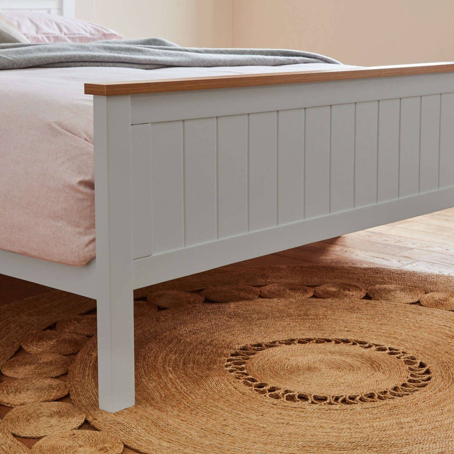 Grey wooden king size bed - Laura James