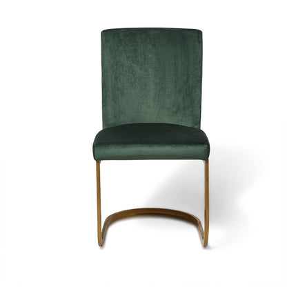 Lola dining chairs - set of 2 - green and gold