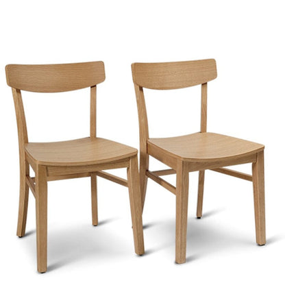 Willow Wooden Dining Chairs Set of 2 - Pale Oak - Laura James