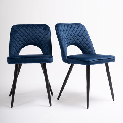 Hope dining chair - set of 2 - dark blue