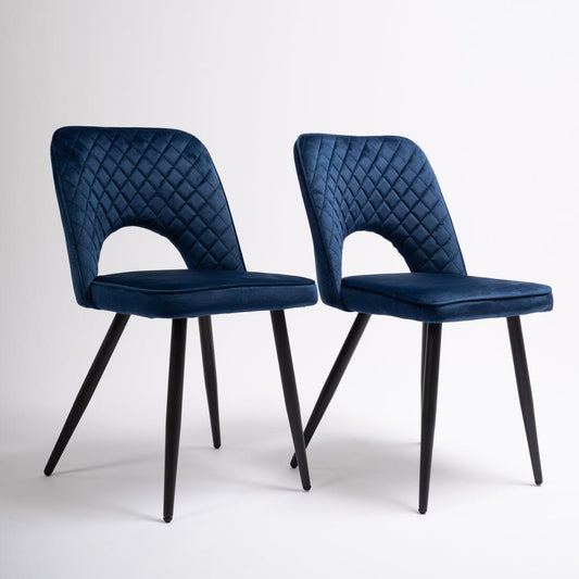 Hope dining chair - set of 2 - dark blue