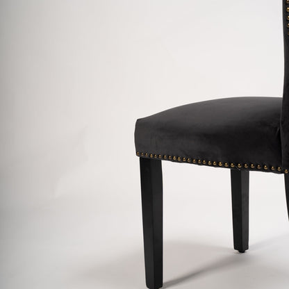 Edward dining chairs - set of 2 - black and black wood