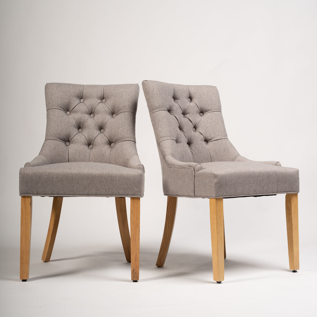 Louis dining chairs - set of 2 - grey and light wood