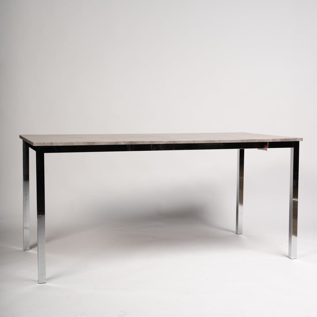 Milo 160cm Chrome Concrete Table -  Ellis Teal Chrome Chairs
