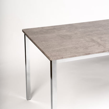 Milo concrete effect dining table - 6 seater - with chrome legs