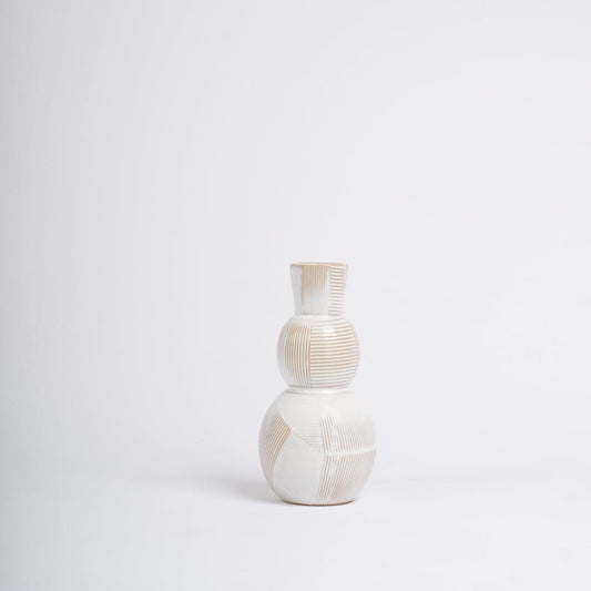 Small ceramic bubble vase - natural - Laura James