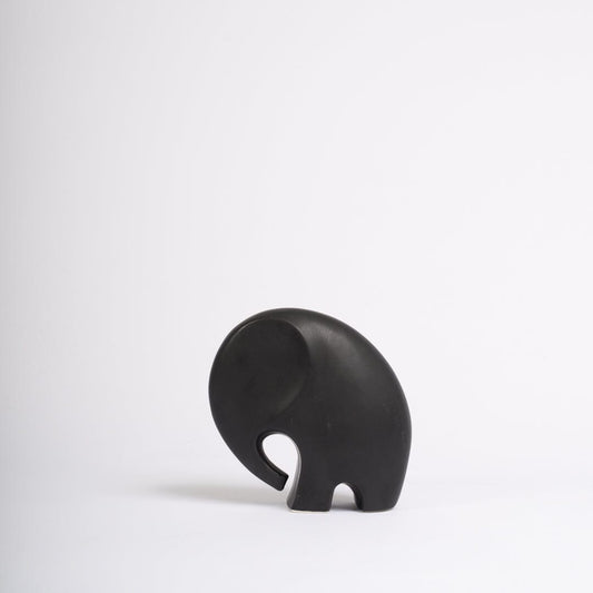 Meru 15cm Ceramic Elephant Ornament - Black