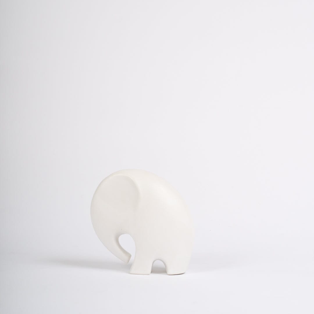 Meru 18cm Ceramic Elephant Ornament - White