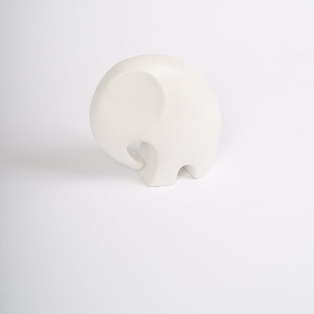 Meru 18cm Ceramic Elephant Ornament - White