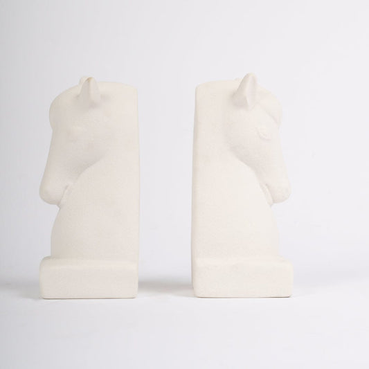 Medburn 17cm Ceramic Bookend - Set of 2 - White