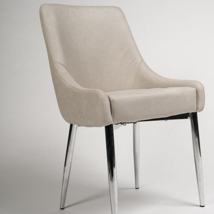 Maeve dining chairs - faux leather with chrome legs - Laura James