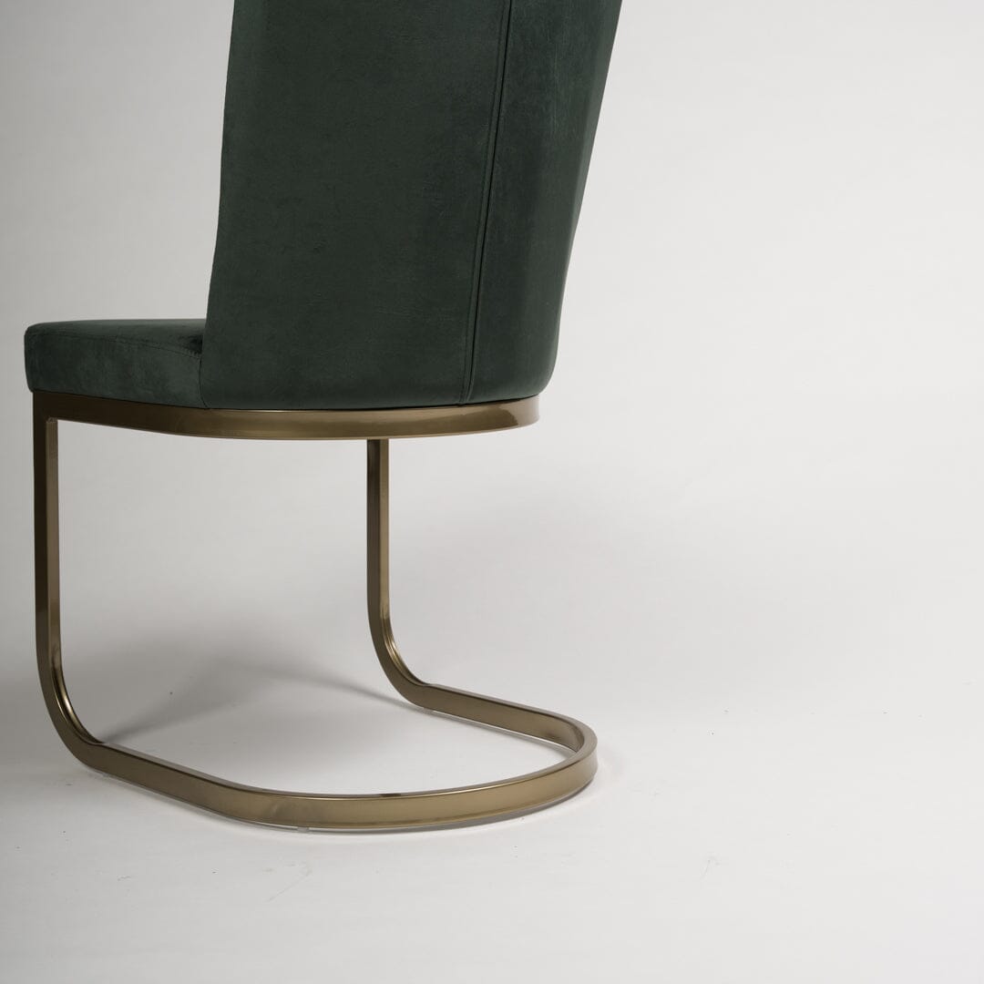 Lola dining chairs - set of 2 - green and gold