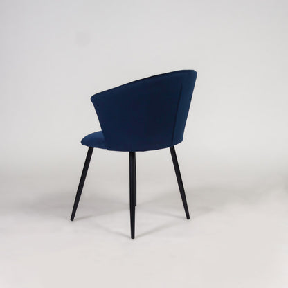 Cleo dining chairs - set of 2 - blue velvet with black legs - Laura James