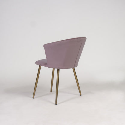 Cleo dining chairs - pink velvet and gold legs - set of 2 - Laura James