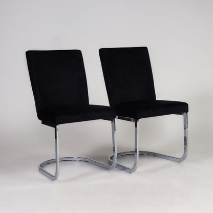 Lola dining chairs - set of 2 - black and chrome