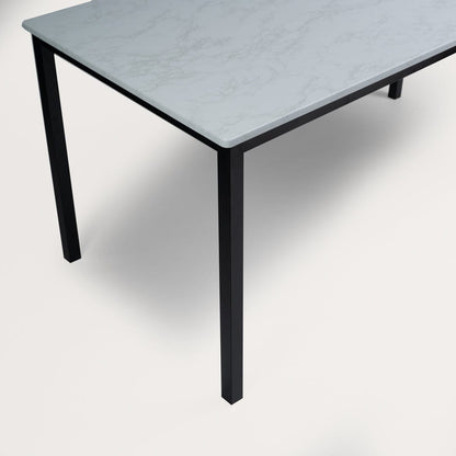 Milo marble effect dining table - 4 seater - with black metal legs