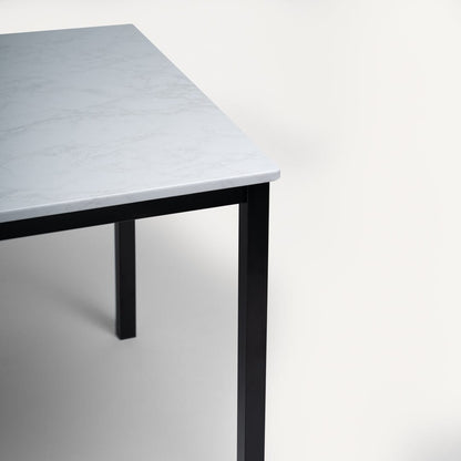 Milo marble effect dining table - 4 seater - with black metal legs