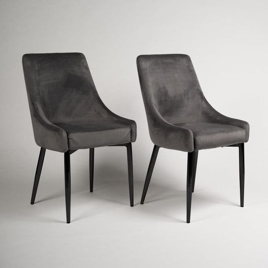 Maeve Grey Chair with Black Legs