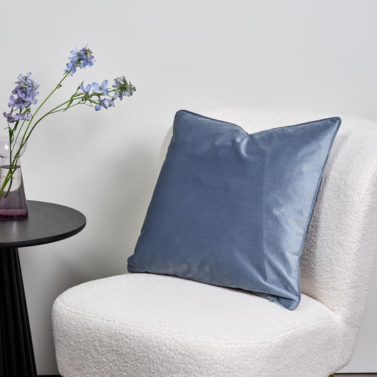 Light blue velvet cushion cover - Laura James