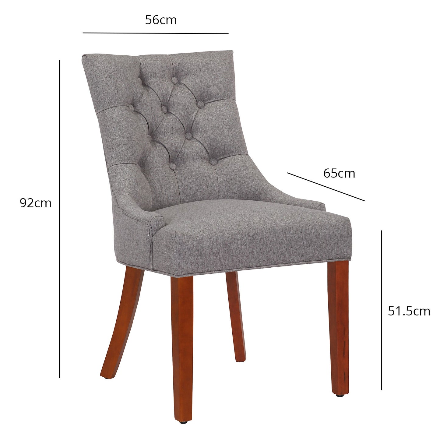 Louis dining chairs - grey and dark wood - Laura James