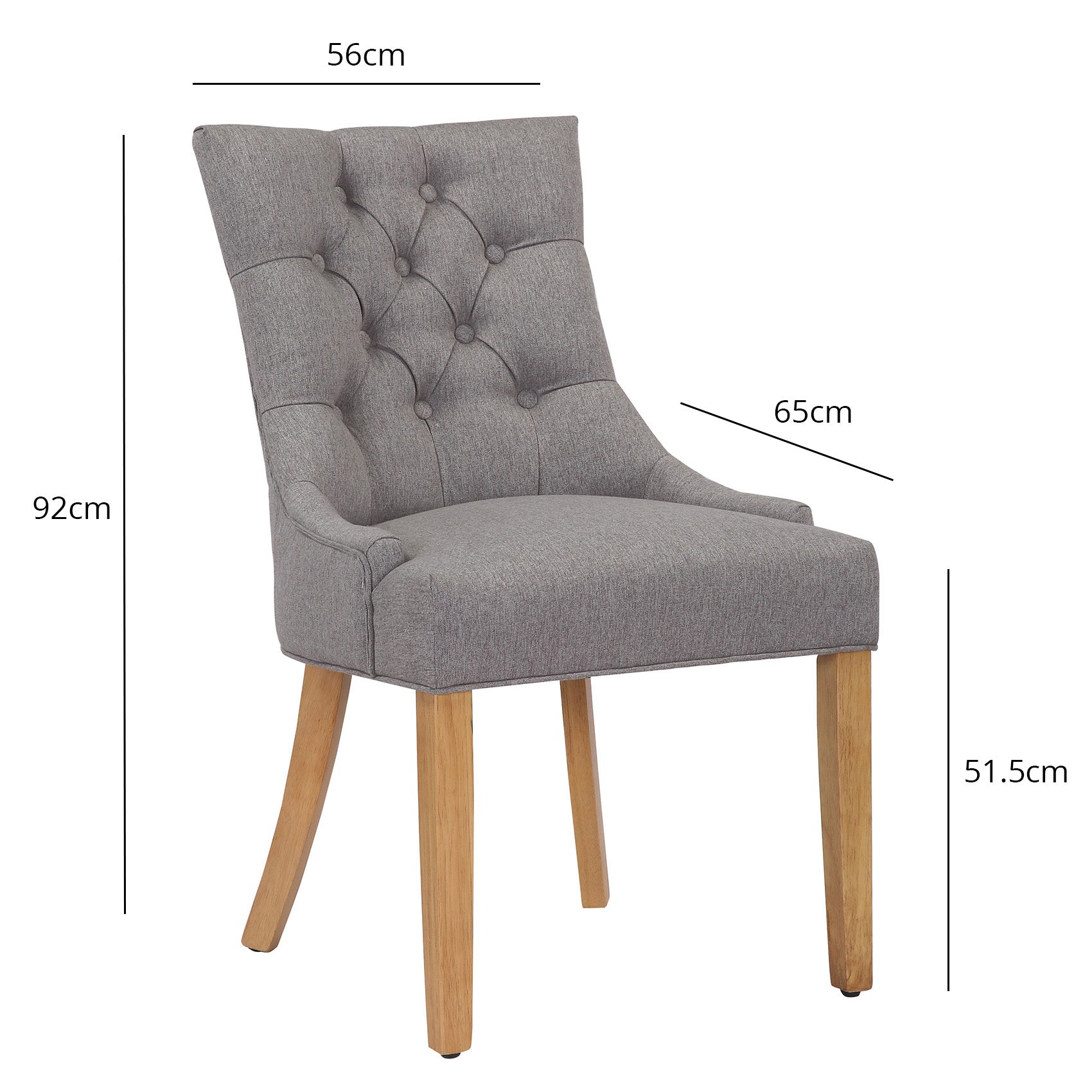 Louis dining chairs - grey and light wood - Laura James