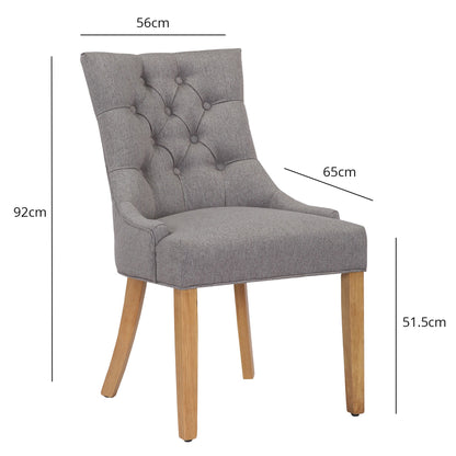 Louis dining chairs - grey and light wood - Laura James