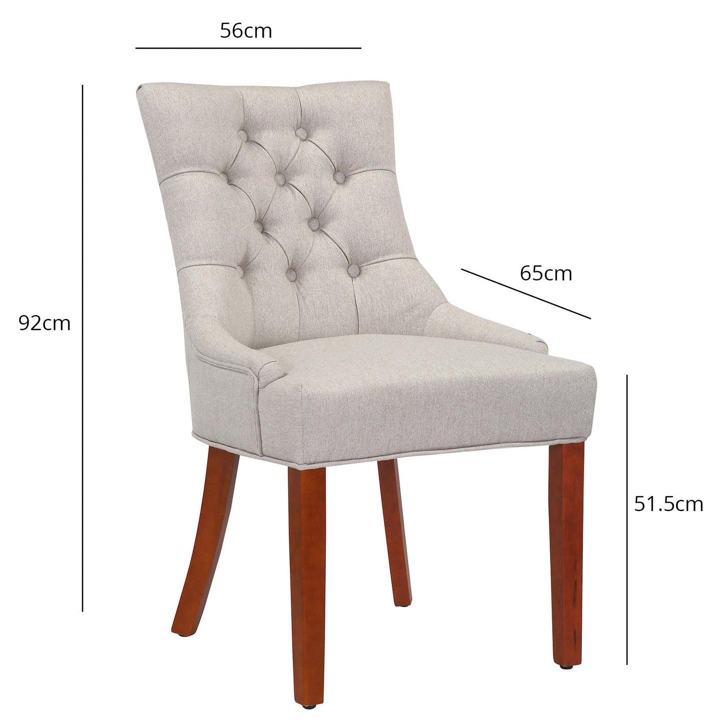 Louis dining chairs - oatmeal and dark wood - Laura James