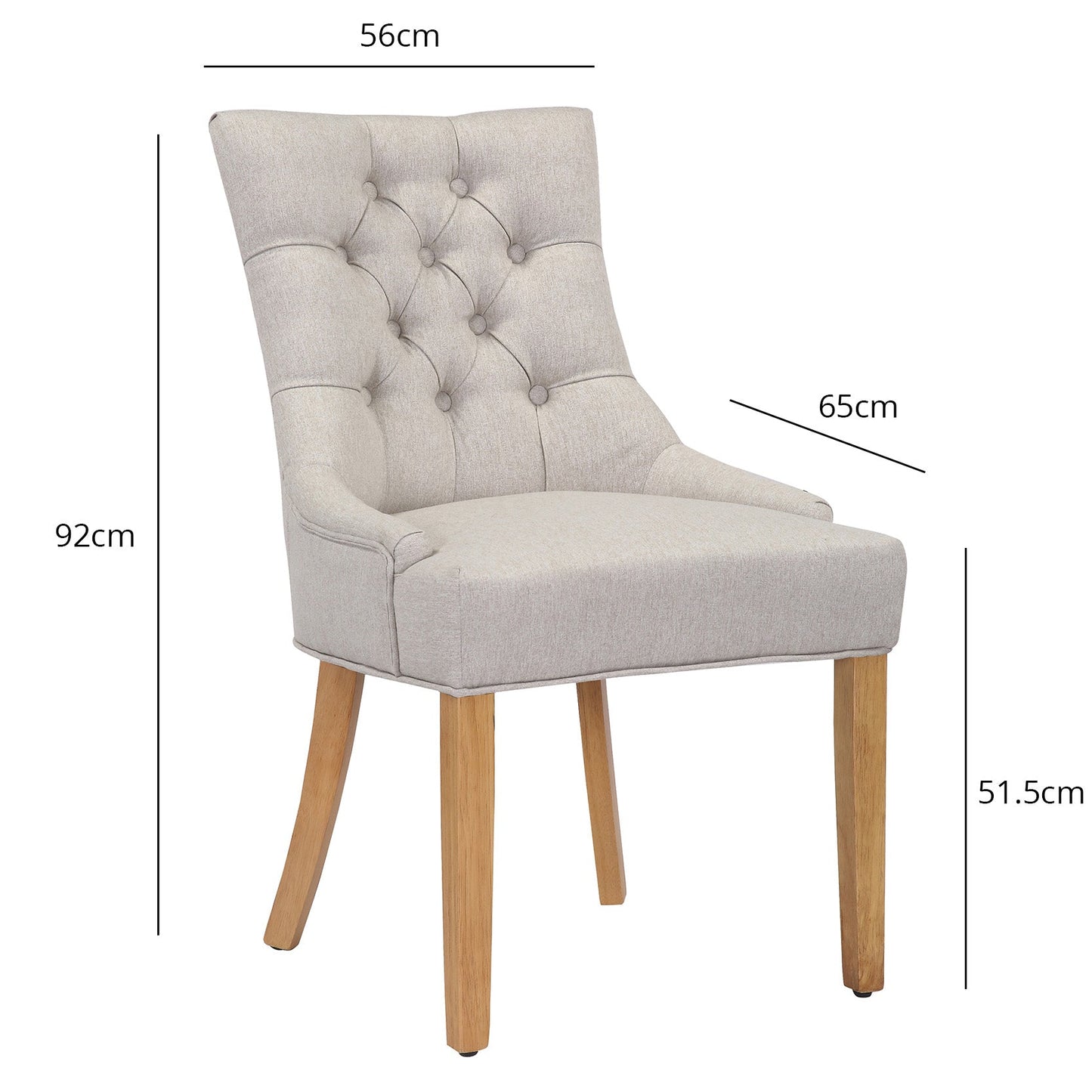 Louis dining chairs - oatmeal and light wood - Laura James
