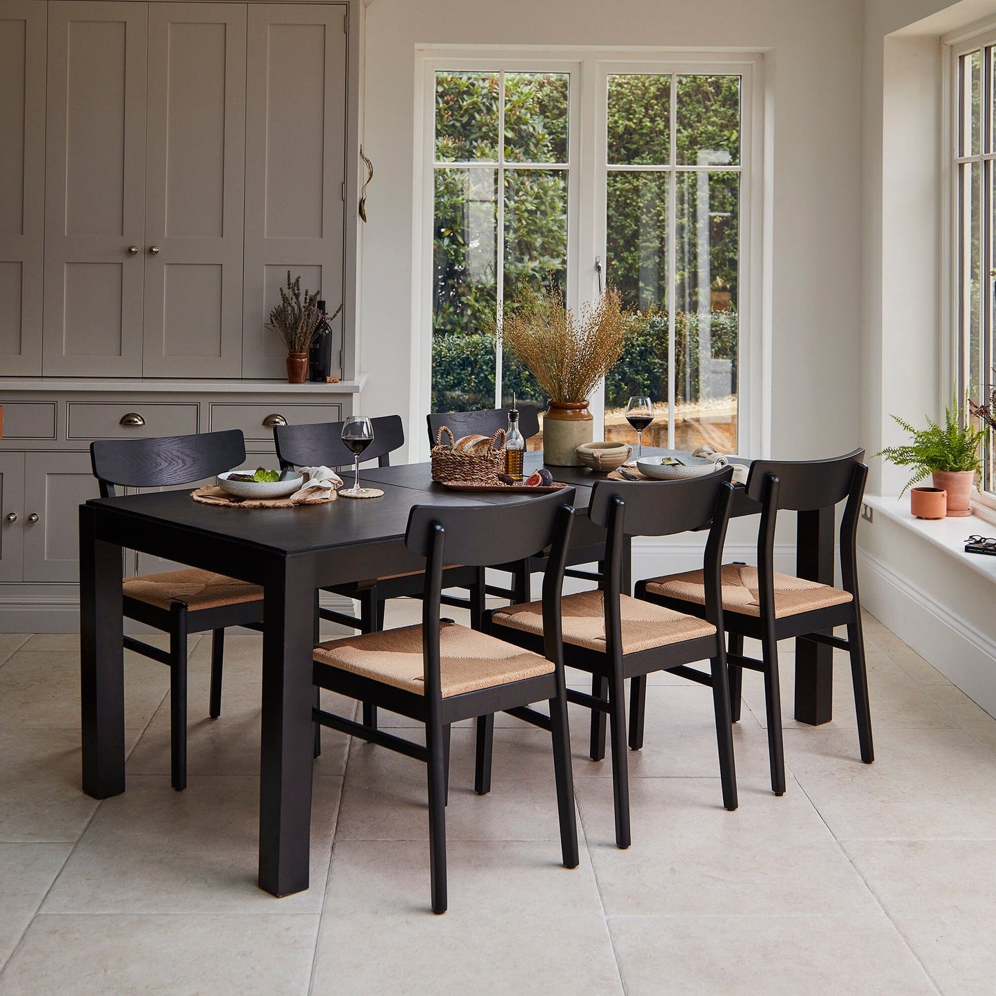 Magnus Black Wood extendable dining table - Laura James