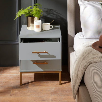 Marie Bedside Table - Grey - Laura James