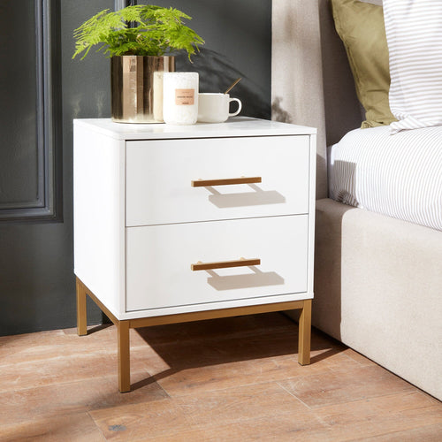 Marie Bedside Table - White