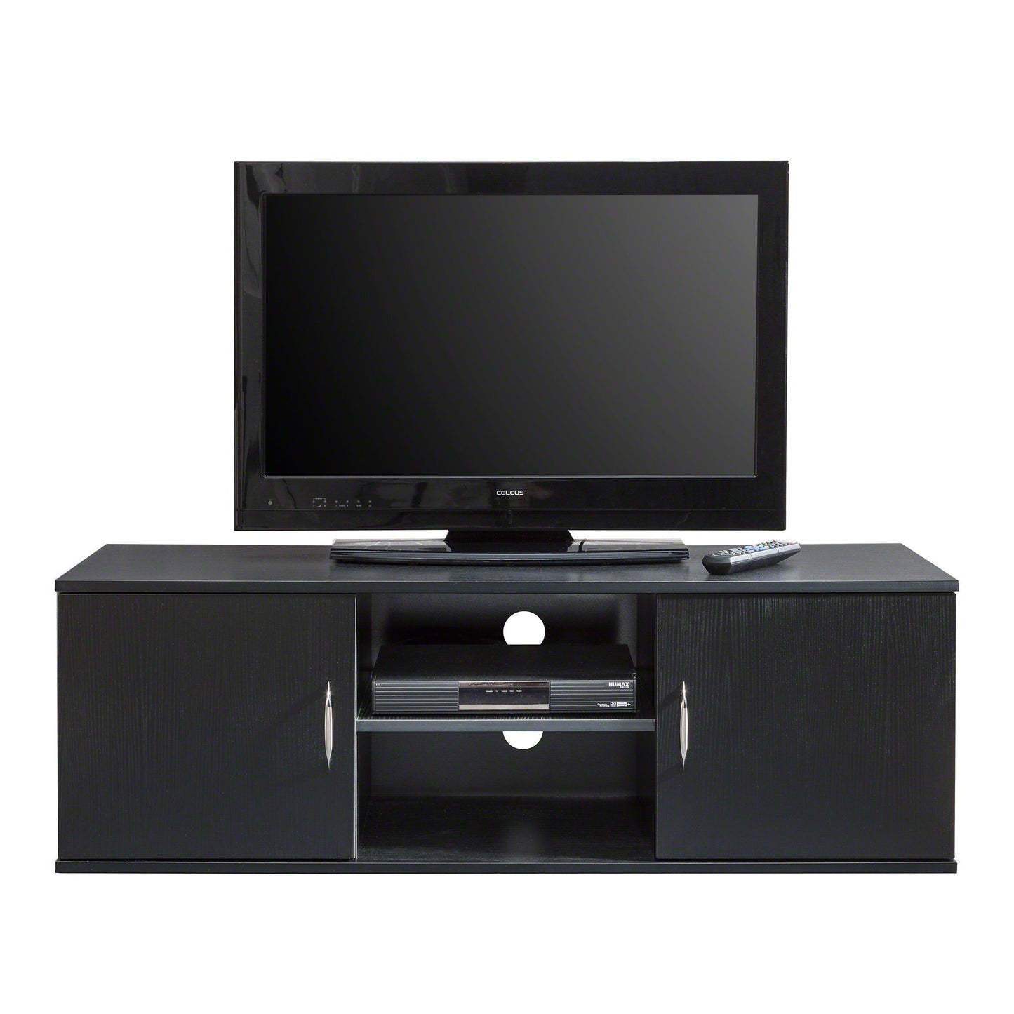Black TV Unit with Storage and Shelf - Laura James - Laura James