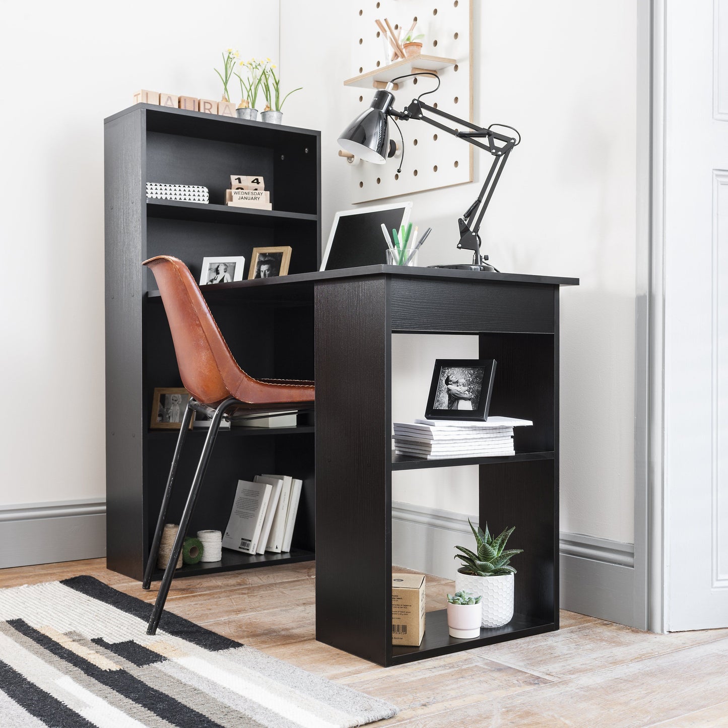 Black Desk with Shelves - Laura James