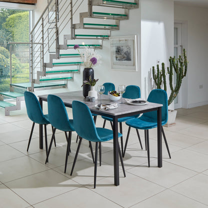 Ellis dining chairs - set of 2 - teal and black